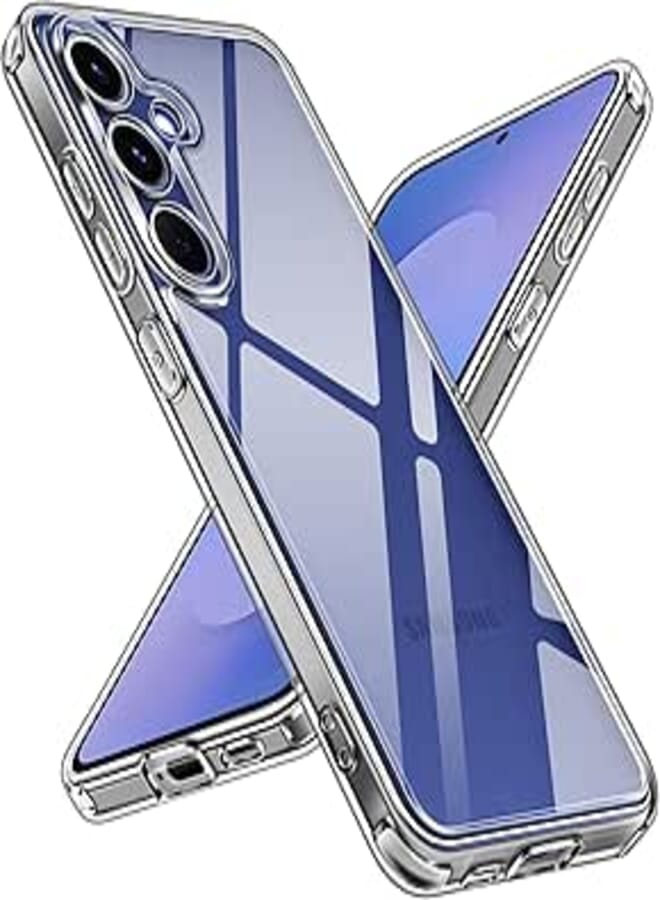 iVoler Anti Yellowing Clear Cover for Samsung Galaxy S25 FE 5G (Not for S25), [Shockproof Military Grade] Transparent Slim Anti Scratch Case with Bumper Shock Absorption